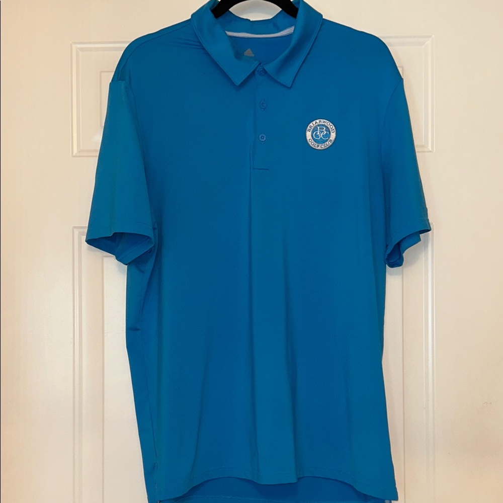 Adidas Men's Performance Golf Club Polo Shirt L Blue Casual Office Preppy